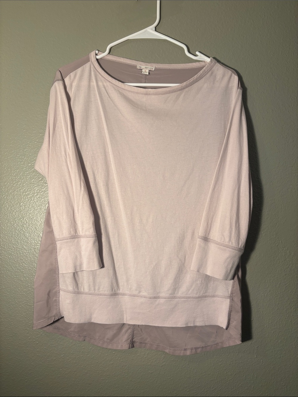 GAP Blush Pink/Tan Layered Back Long-Sleeve Top